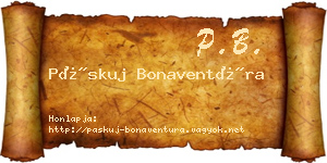 Páskuj Bonaventúra névjegykártya